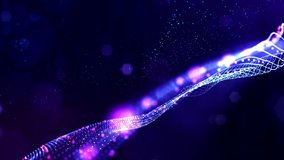 4k looped science fiction particle background with bokeh and light effects. Glow blue particles form lines, surfaces, complex structures in smooth motion like in the microworld or space. - Powered by Shutterstock - Get 15% off with code: PIKWIZARD15