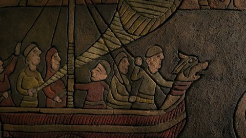 Norse Long Boat Historical Artwork