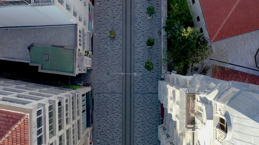 Istiklal Avenue, Drene view from Istanbul Turkiye No People, Covid-19 Pandemic Curfew 