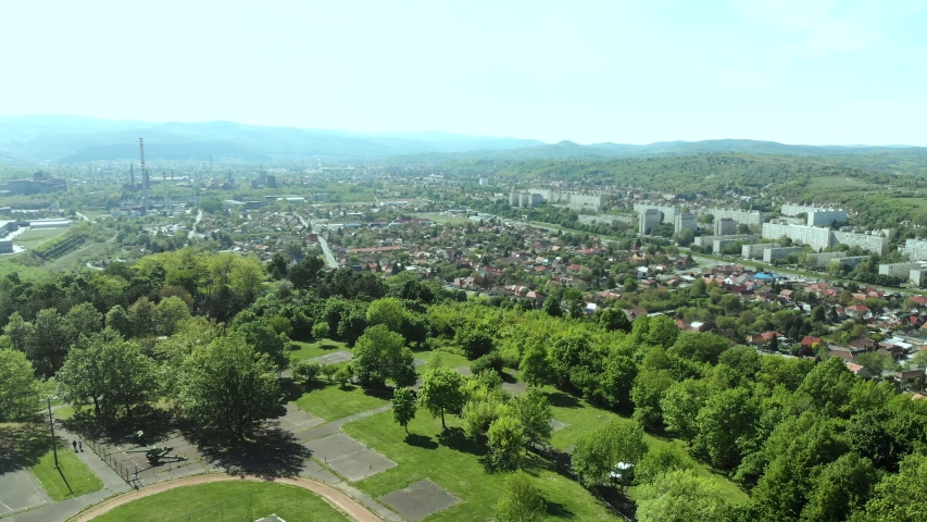 Aerial 4K view of Miskolc, Hungary