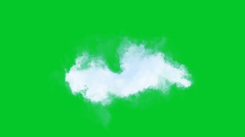 Green Screen Cloud. Realistic Animated Cloud Texture with Green Screen Footage.