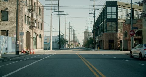 Empty Downtown LA Streets Outskirts 4K 48FPS SLO-MO