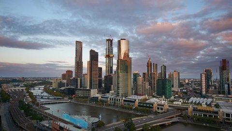 Timelapse Melbourne Southbank Sunset 4K UHD