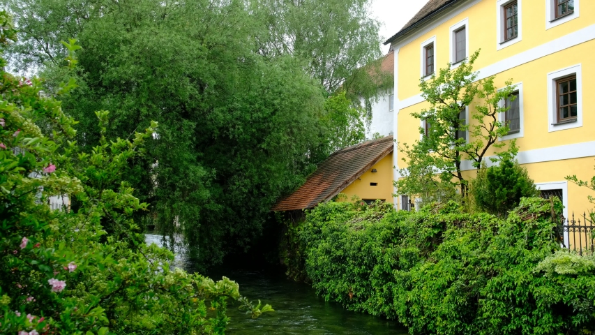 river in the valley wehrgraben in steyr, austria