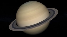 Saturn planet 360 rotation 3d illustration, saturn 4k video