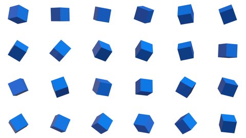 Abstract Geometric Shapes Cubes Rotate Computer Stock Footage Video ...