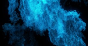 4K Abstract motion background of Blue flames, burning heat, dancing fire forming in wave flow eamless loop. energy waves and simulated inferno, flames. Seamless loop. 3D rendering