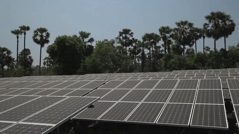 Karangasem, Bali, Indonesia - October ‎06, ‎2015 : Solar cell area