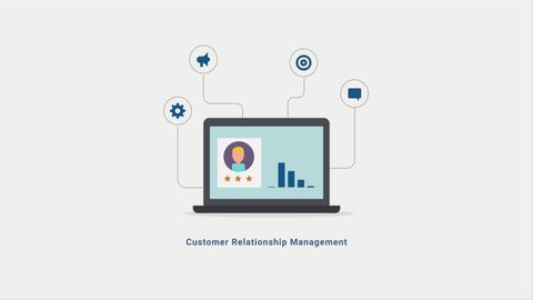 Customer relationship management concept, CRM, Business technology - Conceptual 2D animation video clip
