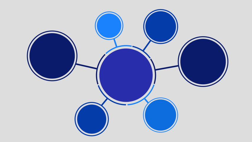Circle flowchart template. Infographic Social Networking animation in blue. Empty motion infographic template for text with 7 steps | Shutterstock HD Video #1052590625