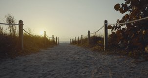 Morning dawn on the beach in Miami. Shot on Black Magic Cinema Camera