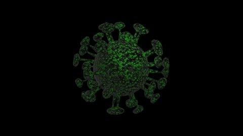 Green Bacteria cell New coronavirus Covid 19 for science and medical  