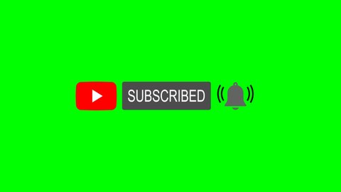 Yangon,Yangon/Myanmar - May 18 2020: Mouse Clicking a YouTube Subscribe Button and Bell Notification animation on Green Screen Ready to use in videos