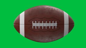3d rendering american football ball isolated on green screen background