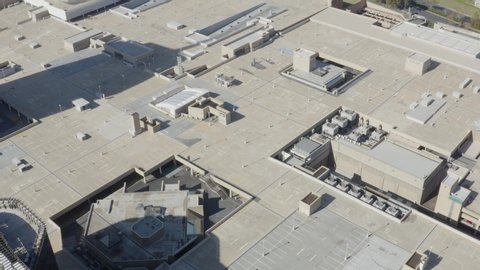 Aerial view of the huge empty parking lot at Sandton City shopping centre during the covid-19 coronavirus lockdown.