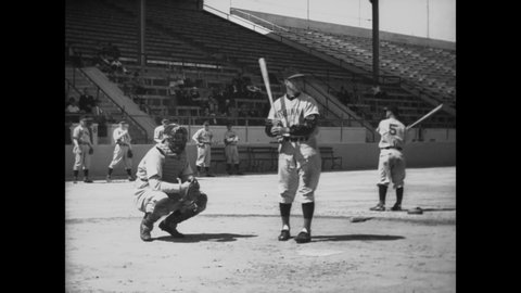 CIRCA 1940 - The Cincinnati Reds are seen at spring training in Tampa, Florida.