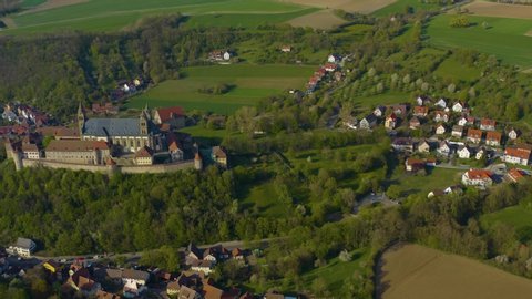 Aerial view of Schwaebisch hall close to the StiftsKirche Church in Germany