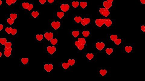red hearts flying on screen, love, social media, celebration