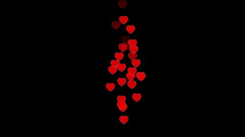 red hearts flying, love, social media, celebration