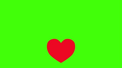 cardiogram and heart beating on a green background, chroma key