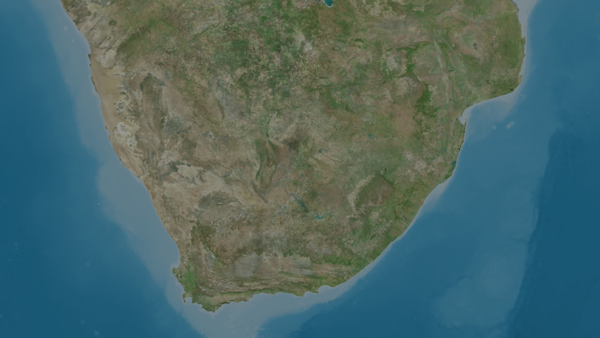 Western Cape, province with its capital, zoomed and extruded on the satellite map of South Africa in the conformal Stereographic projection