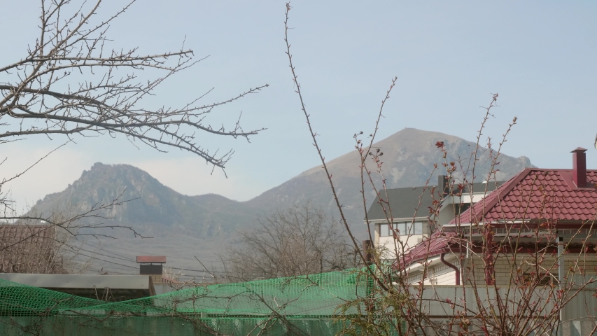 Views of mountains. View from village in valley.