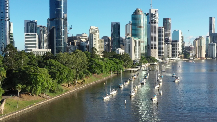 Aerial view of Brisbane city, Queensland, Australia