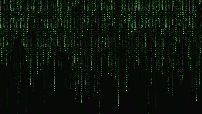 Digital binary code processing on screen background loop. Data rendering of a scientific technology data binary code. Concept of science, motion graphic, digital technology, matrix background. Royalty-Free Stock Footage #1052718794
