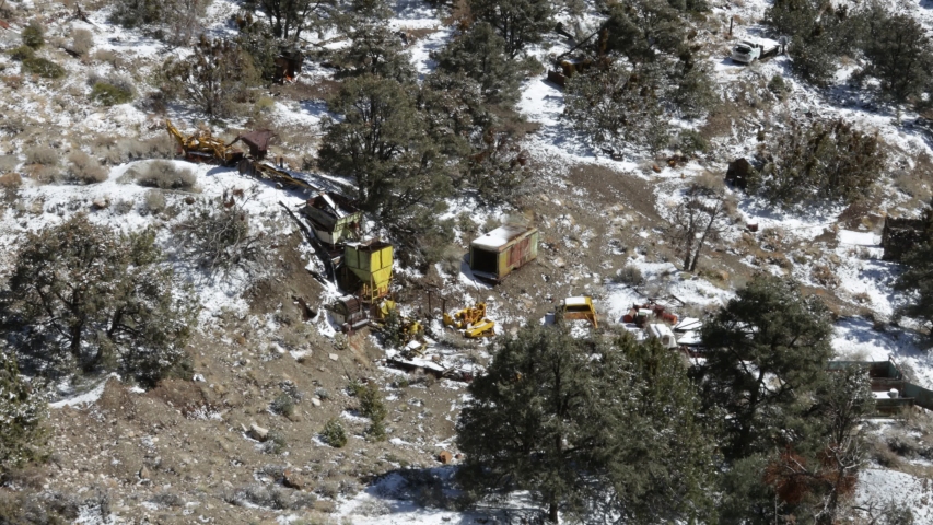 Abandoned mining equipment in Sourdough Canyon near the Panamint City ghost town in Death Valley National Park, California.