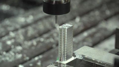 CNC milling machine produces detail from aluminum