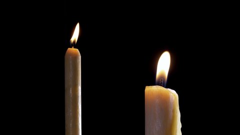 A Single White Candle Burning Isolated の動画素材 ロイヤリティフリー Shutterstock