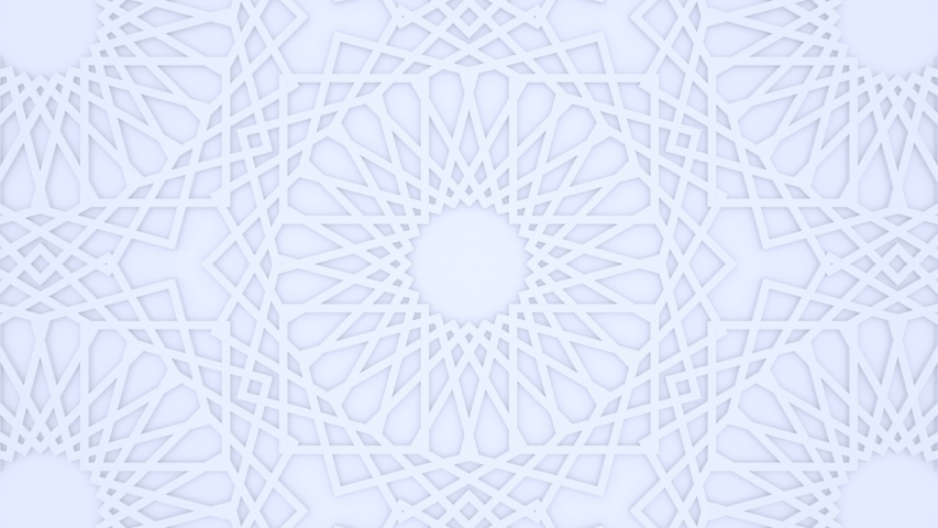 White light arabic background, arabesque muslim motif, 3d motion design, layered paper art, islamic looping animated wallpaper, abstract geometric pattern, oriental asian mandala, moroccan ornament. Royalty-Free Stock Footage #1052752580