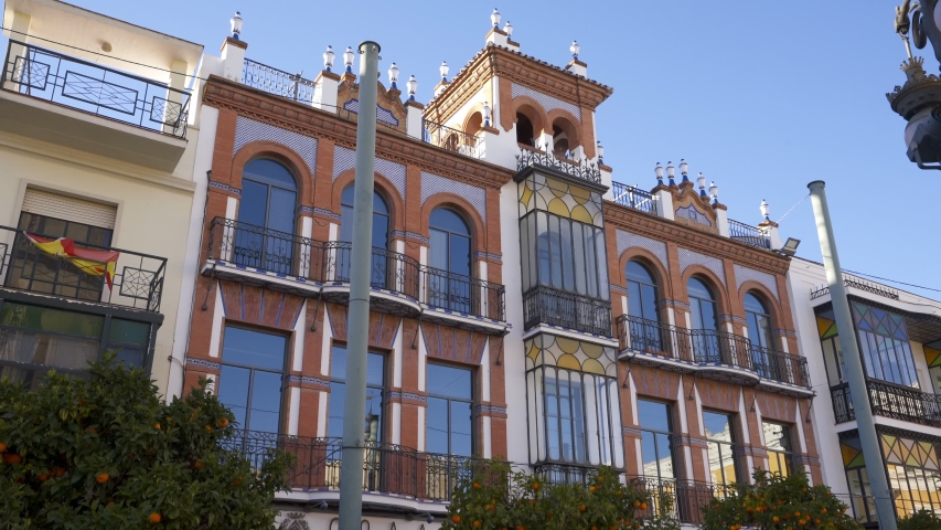 Beautiful buildings in Badajoz, Spain
