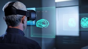 surgeon scientist with vr glasses using virtual touchscreen display showing 3d motion graphics of human body data,medical science futuristic concept - Powered by Shutterstock - Get 15% off with code: PIKWIZARD15