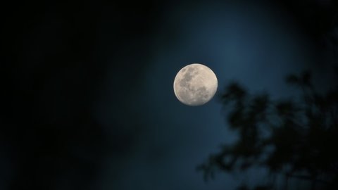 A large moon floating in the sky