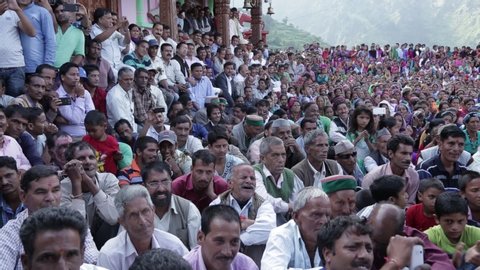 Uttarkashi , Uttarakhand / India - 04 22 2019: Indian religious fair & festival