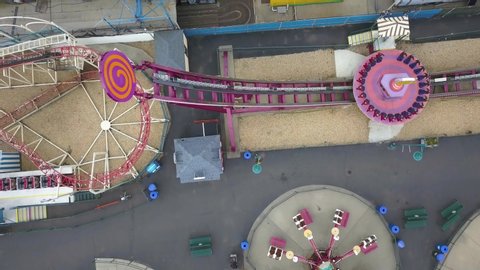 Empty amusement park on Coney Island in New York City

