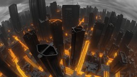 Looping aerial animation of city with traffic lights below. - Powered by Shutterstock - Get 15% off with code: PIKWIZARD15