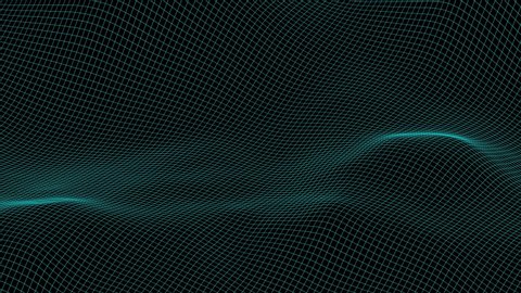 Seamless Loopable 4K Waving Wireframe Background 3D render