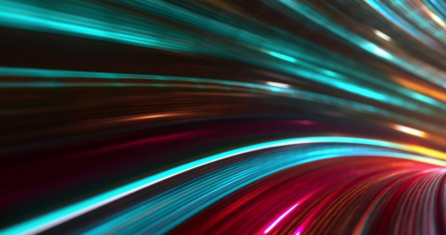 4K seamless loop flying into abstract tunnel, sci-fi space time warp. Futuristic technology abstract seamless VJ for tech titles and background. Motion graphic internet, speed, big data. 3D render | Shutterstock HD Video #1052818424