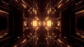 Immersing deep into three dimensional golden infinite space with different shapes and patterns. Fractal Animation, VJ loops, background.