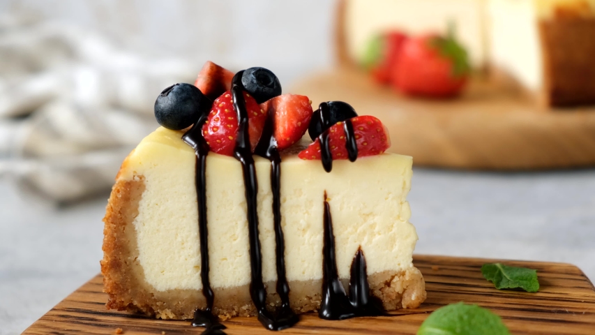 Pieces Of Strawberry Cheesecake Image Free Stock Photo Public 