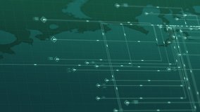 Map view with connections. Flat vector graphs and charts with data points indicators. Global Trading statistics of digital business network. Transfer scheme or matrix. Futuristic 4K 3D Animation - Powered by Shutterstock - Get 15% off with code: PIKWIZARD15