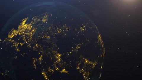 Earth pulsing with colors at night. Great textless background video with room for your text. Perfect for presentations. 