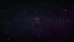 Galaxy milky way with stars in space. High speed animation video.