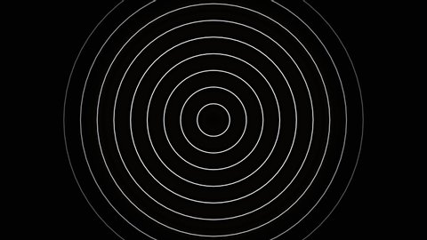 Black and white circle line infinite rotation and slow motion.Is a seamless video and black background.