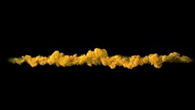 Spreading yellow smoke, developing from thin line. Separated on pure black background, contains luma channel. - Powered by Shutterstock - Get 15% off with code: PIKWIZARD15