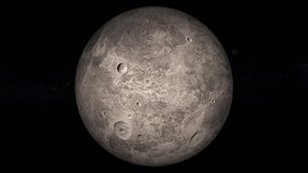 Ceres planet 360 rotation 3d illustration, Ceres 4k video