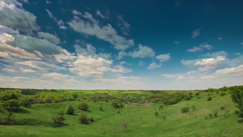 Valley weather with clouds time lapse Ukraine