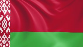 Belarus flag waving in the wind with high quality texture in 4K National Flag of republic of belarus